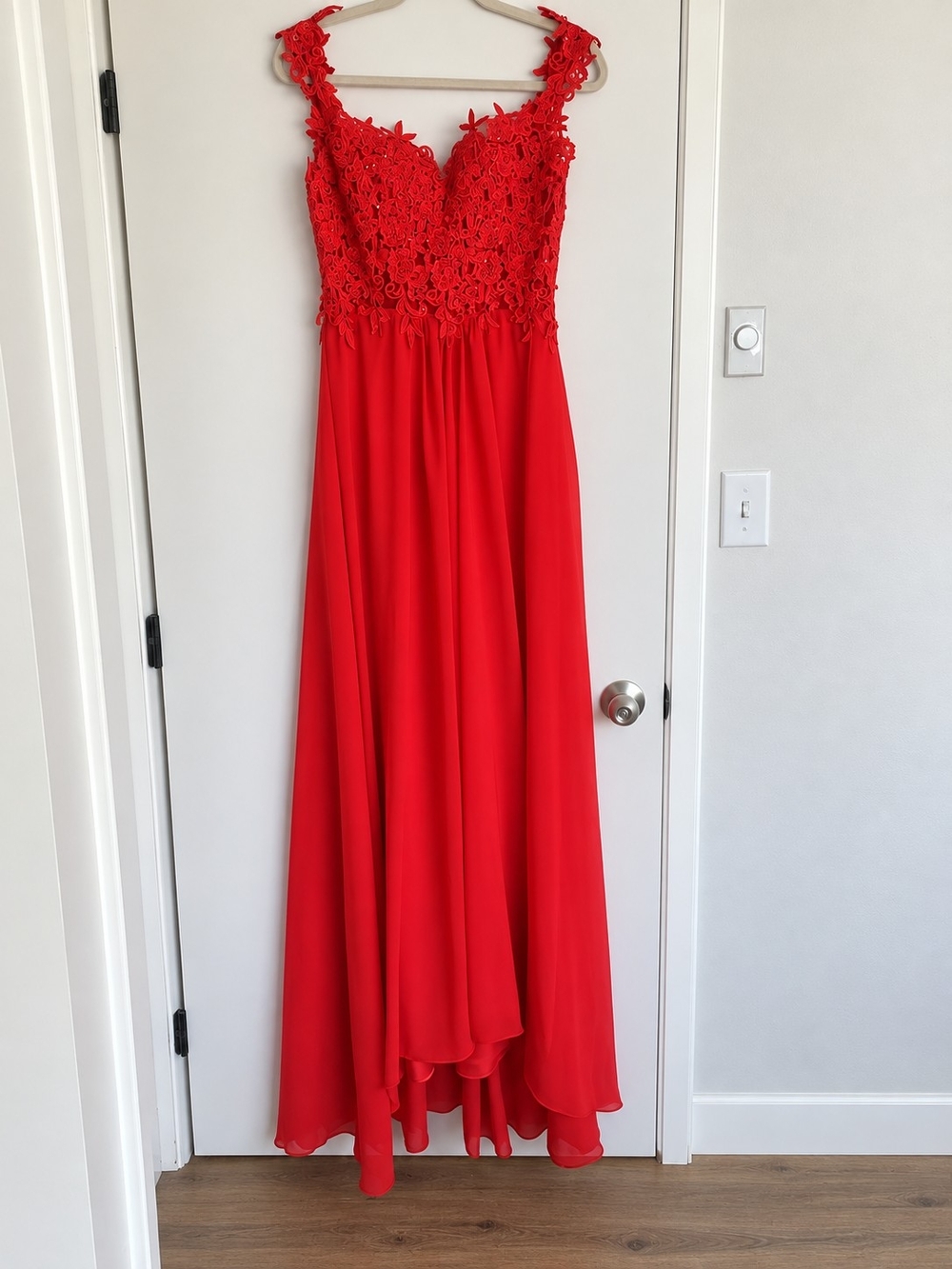 JAEDEN Red Custom Sweetheart A-Line Wedding Dress Sequined Tulle Mesh Gown•Sz M - Picture 6 of 12